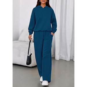 Conjunto de Sudadera con Capucha y Pantalones de Felpa para Mujer, Venta al Por Mayor, Proveedor de Ropa Personalizada - Product Image 5