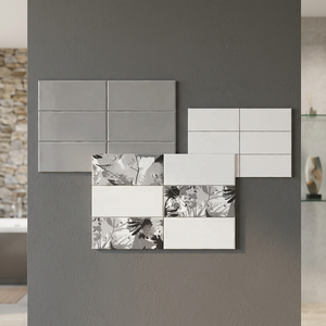 Simple Design 12x18 Bathroom Outdoor Ceramic Wall Tile 8mm Thick 30x45cm Grey <b>White</b> Glossy Glazed Mosaic Backsplash Waterproof - Product Image 2
