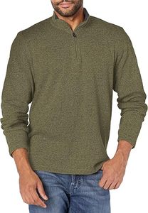Men's Quarter <b>Zip</b> Long Sleeve Solid Knitted Casual <b>Shirt</b> Stand Collar Breathable 260g Polyester/Cotton Autumn Wear - Product Image 2