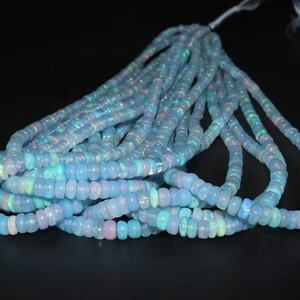 Tanzanite naturelle opale bleue lisse Rondelle 3-5mm pour la fabrication de bijoux 16 pouces perles d'opale de feu - Product Image 1