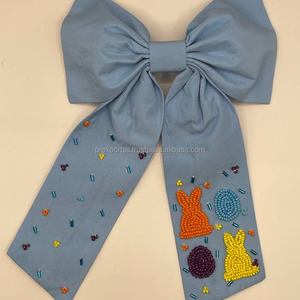 ที่หนีบผมแฮนด์เมดสำหรับเด็กผู้หญิงริบบิ้นผ้าซาตินโบว์อีสเตอร์กระต่ายอีสเตอร์สำหรับงานเลี้ยงงานแต่งงานในวันหยุดฤดูใบไม้ผลิ - Product Image 1