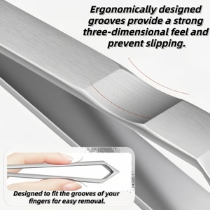 Pinzas de Acero Inoxidable para Cejas, Pinzas de Precisión con Dientes Finos, Herramienta Metálica para el Cuidado de las Cejas para Salón y Uso Diario - Product Image 6