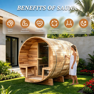 Sauna de Barril para Exteriores de Cedro Rojo Premium, de Varias Piezas, con Certificación ETL, Integración WiFi, para Spa en Casa en América <span class=keywords><strong>del</strong></span> Norte - Product Image 2