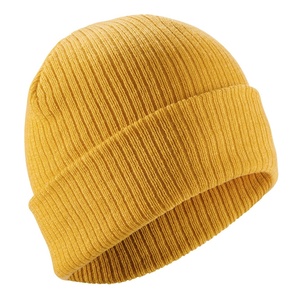 Bonnet tricoté personnalisé en gros pour hommes, bonnets jaunes décontractés chauds d'hiver pour adultes, casquette unie vierge pour enfants, fabricant - Product Image 3