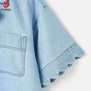 Camisa de Mezclilla para Mujer al por Mayor, Camisa Vaquera de Algodón Premium Estilo Western con Botones, Impresión de Logotipo y Diseño Personalizados, Manga Corta - Product Image 6