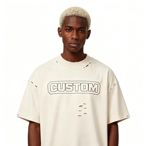 เสื้อยืดโอเวอร์ไซส์พิมพ์ลายตามสั่งสำหรับผู้ชาย ผ้าเจอร์ซีย์คอตตอน 100% แขนสั้น คอกลม สไตล์สตรีท - Product Image 3