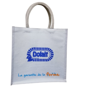 Custom Printed White <b>Jute</b> Shopping <b>Bag</b> | Eco Friendly Reusable Tote <b>Bag</b> Laminated Promotional <b>Gift</b> <b>Bag</b> Padded Handle Shopping - Product Image 1