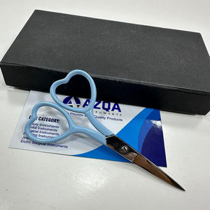 Tijeras de Bordado Profesionales de Acero Inoxidable, Mango en Forma de Corazón Azul Cielo, Punta Fina, Herramienta de Costura de Precisión - Product Image 3