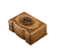 Boîte de rangement en bois multifonction gravée sur mesure avec impression de logo pour cadeaux promotionnels d'entreprise, emballage de marque pour Noël
