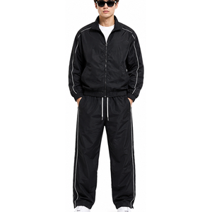 Wholesale Wind Resistant <b>Men</b> Nylon Tracksuit Running <b>Jacket</b> and Pants Custom OEM ODM Wholesale Apparel Supplier For Nylon Suit - Product Image 1