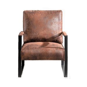 Poltrona Moderna Stile Mid-Century con Robusta Struttura in Metallo Quadrata, Sedia Classica per Casa, Ufficio e Camera da Letto, Arredamento per Soggiorno - Product Image 3