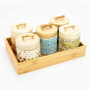 Handmade Mother of Pearl Inlaid <b>Bamboo</b> Storage Jar Natural <b>Bamboo</b> Decorative <b>Container</b> with Lid for Home Kitchen Gift Use - Product Image 3
