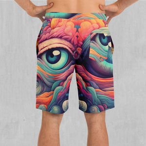 Shorts de bain pour homme en polyester technique, sublimation, deux poches latérales profondes, shorts de bain sublimés pour homme - Product Image 2