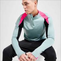 Maillot d'entraînement de football pour homme Denish Sports Wear, haut à fermeture éclair 1/4, manches longues, respirant, séchage rapide, été, 100% coton