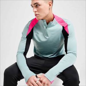 Camiseta de Entrenamiento de Fútbol para Hombre, Cierre de Cremallera 1/4, Manga Larga, Deportiva, de Secado Rápido, para Gimnasio, Ropa Deportiva de Verano - Product Image 5