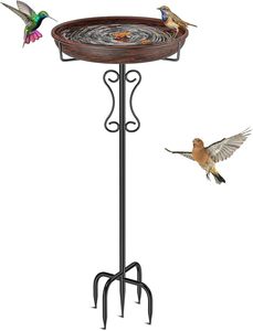 Bebedero para pájaros de hierro decorativo para exteriores con base resistente para alimentación y abastecimiento de agua en el jardín, con etiquetado privado. - Product Image 3