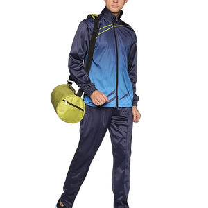 Ensemble de survêtement décontracté pour homme avec veste zippée à manches longues en tissu résistant et pantalon de survêtement assorti pour un usage quotidien et actif - Product Image 3