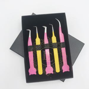 แหนบปลายเงินคีมเคลือบหลายผงทำจากสเตนเลสอย่างยั่งยืนแหนบขนตาแบบออกแบบโลโก้ได้ตามต้องการ - Product Image 3