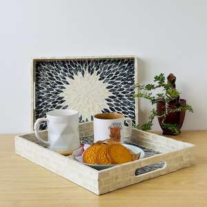 ถาดเสิร์ฟมุก ถาดเสิร์ฟสำหรับเดือนรอมฎอน ทำจากไม้และมุก - Product Image 2