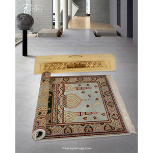 Alfombra de Oración Azul de Inspiración Persa, Alfombra Islámica Tradicional con Diseño Floral, Alfombra de Oración Musulmana Suave con Borlas para el Hogar y Viajes - Product Image 2