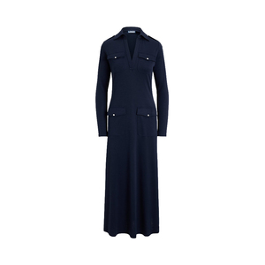 Vestido Camisero Utilitario para Mujer, Lyocell y Nylon, Tejido Interlock, Mangas Largas, Maxi, Corte en A, Epaulettes, Bolsillos con Solapa, Personalizado OEM, Otoño - Product Image 3