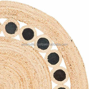 Rustic <b>Round</b> Rute <b>Rug</b> with Woven Texture Indian Handcrafted for Everyday Use <b>Jute</b> Mats Living Room FROM Indian Supplier - Product Image 4