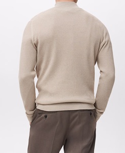 Pull jacquard à col rond avec fermeture éclair, manches longues, décontracté, unisexe, cardigan en tricot d'automne - Product Image 2
