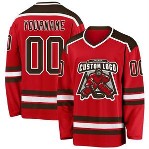 Jersey de Hockey sobre Hielo Personalizado, Transpirable, de Secado Rápido, Poliéster Sublimado, Nombre del Equipo, Número del Jugador, Servicio OEM - Product Image 5