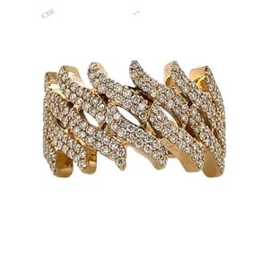 Hip Hop <b>Men</b> Fully Iced VVS1 Moissanite <b>Gold</b> Plated Sterling Silver Cuban Miami Link Style GRA Certified Customized Unisex <b>Ring</b> - Product Image 1