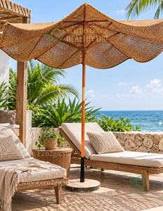Tropical Coconut Fiber Parasol for Resort Poolside Beach Club and Outdoor Relaxation Eco2go Vietnam - Product Image 5