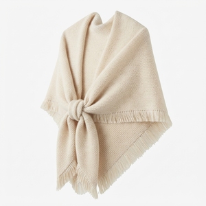 Premium Custom Logo Soft Knitted Shawl Wrap Factory Price Winter Warm Pashmina Scarf Ladies Bulk Wholesale Knit Poncho Capes - Product Image 3