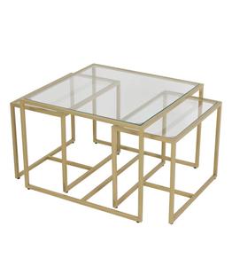Modern Glass Top <b>Console</b> <b>Table</b> with <b>Gold</b> Metal Frame for Living Room Decor - Product Image 3