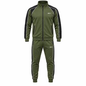 Custom <b>Men</b>’s Athletic Tracksuit <b>Set</b> Full Zip Sports Training Jacket with Matching Jogger Pants for Gym Running Teamwear - Product Image 1