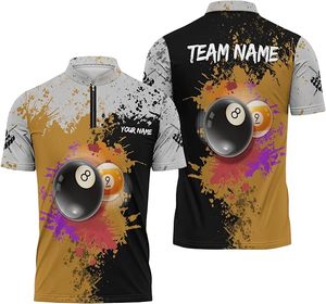 Camiseta Deportiva Personalizada de Snooker y Billar con Media Cremallera para Bola 8 - Product Image 5