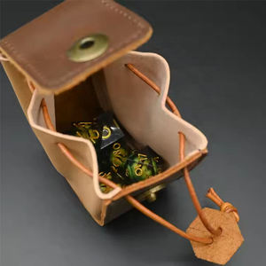 Elegante Bolsa Plegable de Lujo para Dados de Cuero PU Azul, Bandeja para Dados de Juego DnD, Bolsa con Cordón para Monedas y Llaves con Botón - Product Image 3