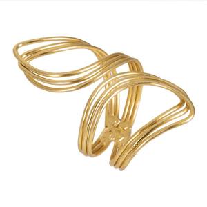 Serviettes en métal argenté de luxe découpées au laser, anneaux de serviette exclusifs de haute qualité, anneaux de serviette ronds en laiton faits à la main - Product Image 6