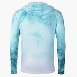 Custom Front Pattern Sun <b>Protection</b> Long-sleeved Waterproof Fishing <b>Hoodie</b> UPF50 <b>UV</b> Soft Quick Dry Performance Mask Hooded - Product Image 1