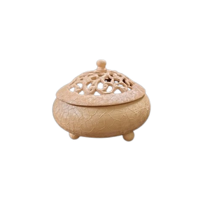 Brûleur d'encens en métal tibétain sacré fait main pour la thérapie, support en bois de santal 100% naturel pour la maison et le bureau - Product Image 4