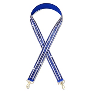 Correas para bolso personalizadas, hechas a mano y bordadas con cuentas de oro blanco, 'Hook Em Horns', accesorio de moda, correa para bolso con cuentas y lentejuelas - Product Image 1