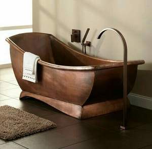 Modern Luxe Copper Bathtub Sleek Handmade Copper Soaking <b>Tub</b> Contemporary Freestanding Bathtub Minimalist Copper <b>Spa</b> Bathtub - Product Image 3