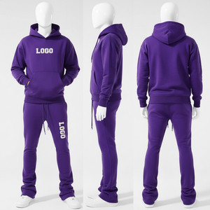 Conjunto Deportivo de Hombre, 100% Algodón, Sudadera con Capucha y Pantalones Acampanados, Transpirable, de Secado Rápido, Informal, para Correr, Resistente al Viento, para Invierno - Product Image 5