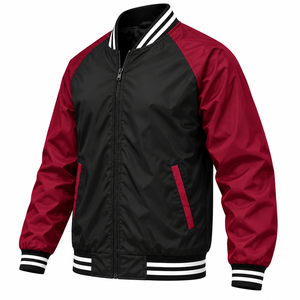 Chaqueta Cortavientos de Alta Calidad para Hombre, Chaqueta Bomber Varsity a la Moda, Color Sólido, Estética, Ropa Exterior Cortavientos para Hombre - Product Image 5