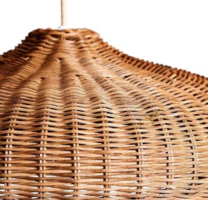 Vintage Squat Onion Rattan Lampshade Tight Ribbed <b>Wicker</b> Basket Pendant <b>Light</b> Shade Coastal Hanging <b>Ceiling</b> Lamp Cover - Product Image 5