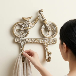 Gancho de Pared para Bicicleta Estilo Vintage, 2 Ganchos, Metal, Hecho a Mano, Decorativo, con Instalación Autoadhesiva, Impermeable, para Uso Doméstico - Product Image 3