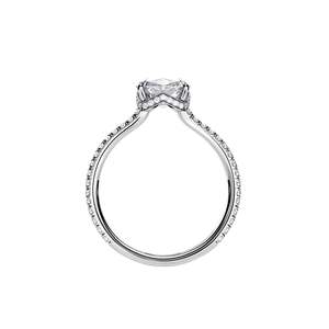 Round Cut Diamond Engagement Ring Women's 14k gold plated Prong Setting Pave Band Floral Style IGI Certified - Product Image 6