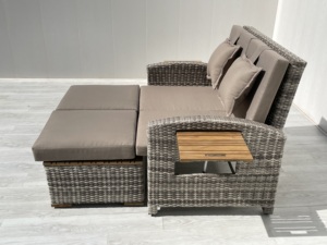 Sofá de Ratán Moderno de Alta Calidad de Fábrica Vietnamita, Respaldo Reclinable Ajustable, Cojín de Poliéster y Madera para Muebles de Jardín - Product Image 2