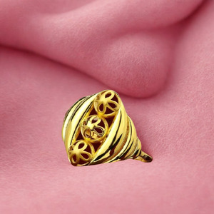 Elegant Gold Floral Design Womens <b>Ring</b> for Girls Unique Twisted Pattern Ladies Jewelry Stylish Fashion <b>Finger</b> <b>Ring</b> - Product Image 2