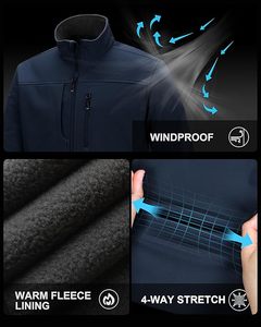 Men's Lightweight Breathable Waterproof Softshell <b>Jacket</b> Warm <b>Fleece</b> <b>Lining</b> Windbreaker for Travel Hiking Golf Motorcycle Racing - Product Image 6
