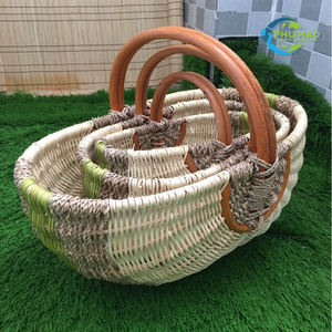 PHU HAO Handcrafted Eco-Friendly Vintage Rattan Multi-Purpose Storage <b>Basket</b> for Kitchen & Living Room Organization Home Decor - Product Image 4