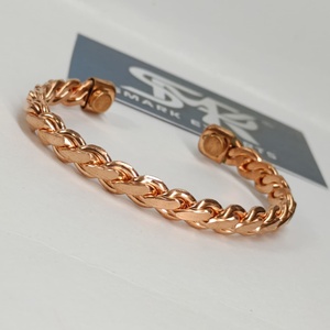 Premium <b>Metal</b> Craft Copper Cuff Bangle Engraved Plain Design Adjustable Open <b>Bracelet</b> Lightweight Traditional Style - Product Image 3